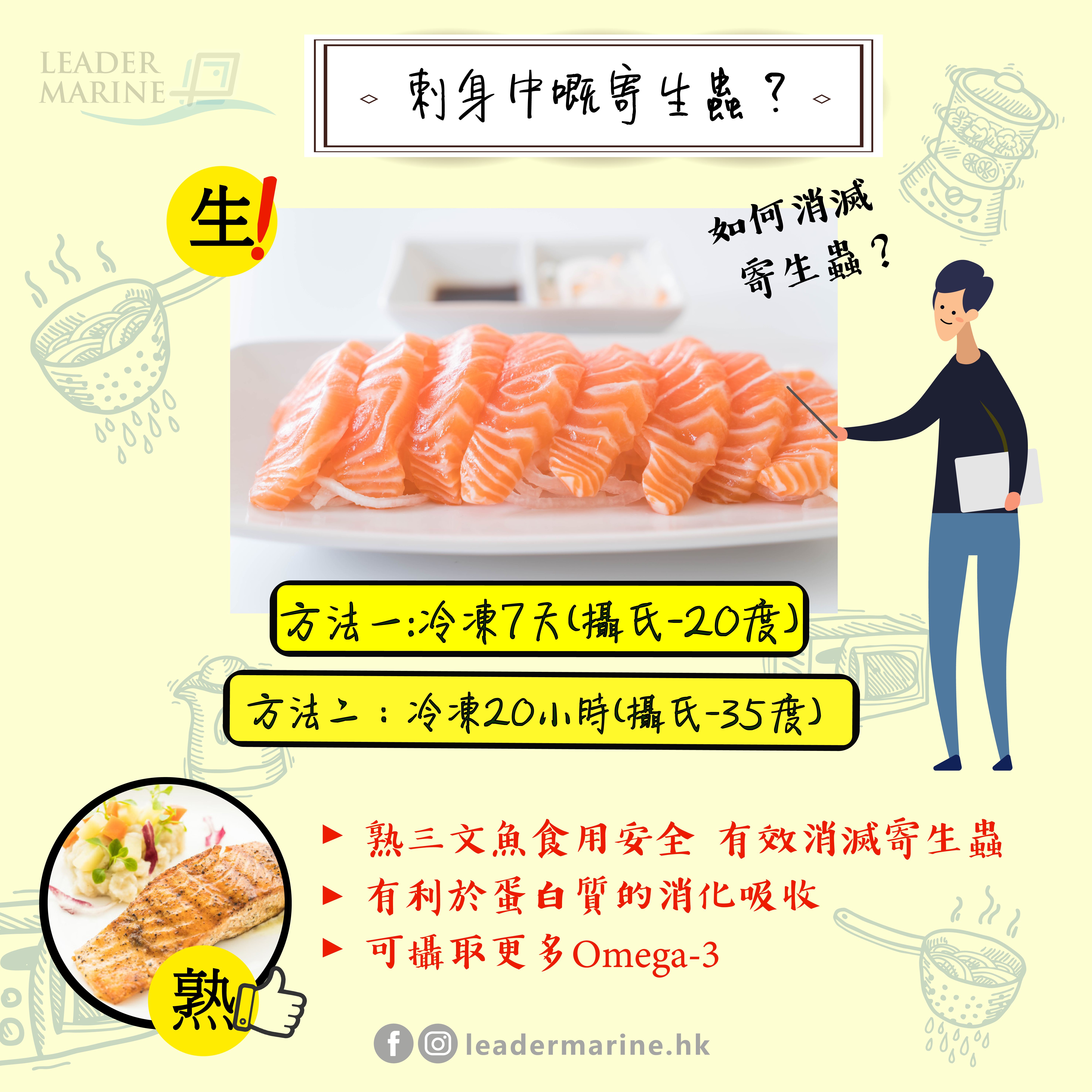 海產小知識 一個步驟 輕消滅刺身寄生蟲 Leader Marine 利達海產貿易有限公司